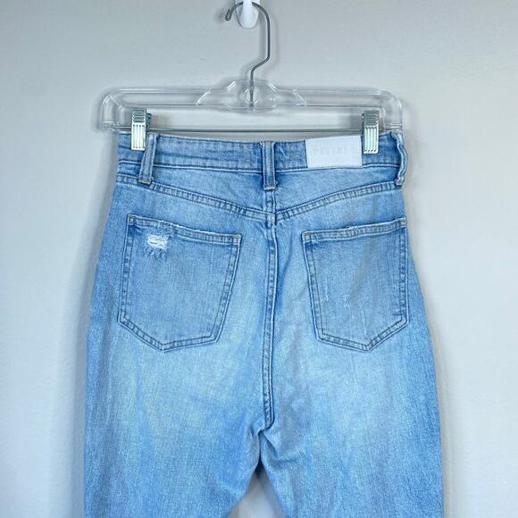 PISTOLA Lennon High Waist Ankle Raw Hem Distressed Light Wash Jeans Size 27 - Picture 7 of 9